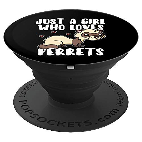 Just A Girl Who Loves Ferrets Cute Weasel Ferret Costume PopSockets Grip and Stand for Phones and Tablets
