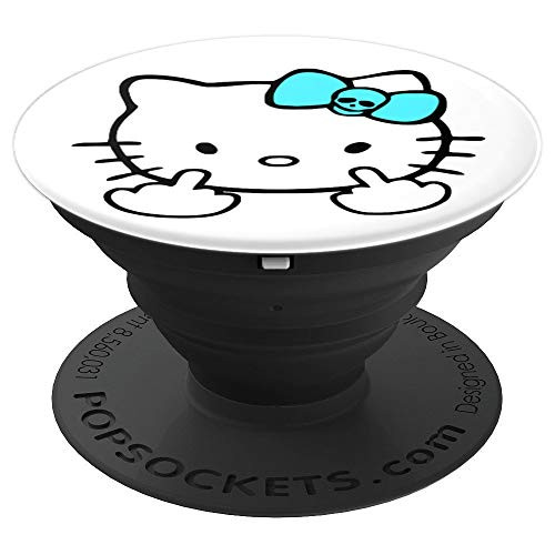 Kitty Kitten Middle Finger PopSockets Grip and Stand for Phones and Tablets