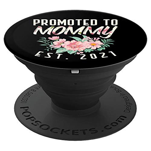 Flower Promoted Mommy 2021 Pregnancy Announcement Women Gift PopSockets Grip and Stand for Phones and Tablets