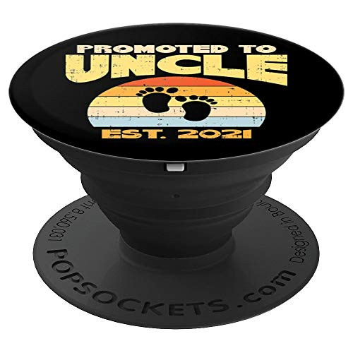 Promoted Uncle 2021 Feet Retro Pregnancy Announcement Gift PopSockets Grip and Stand for Phones and Tablets