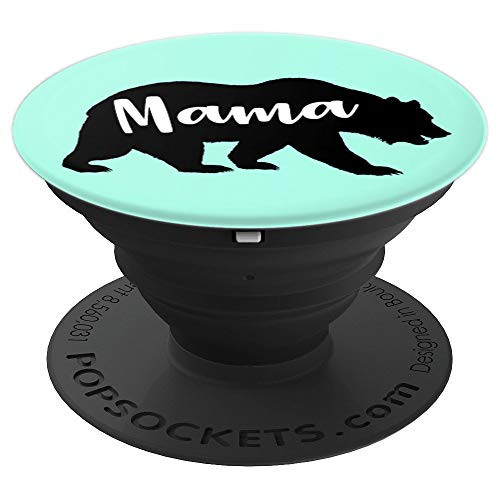 Teal Mama Bear  Mom Life Series PopSockets Grip and Stand for Phones and Tablets
