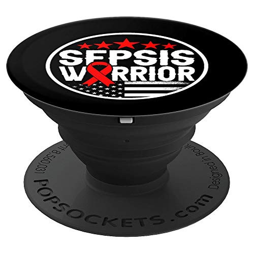 Sepsis Awareness Medical Care Warrior Survivor Support PopSockets Grip and Stand for Phones and Tablets