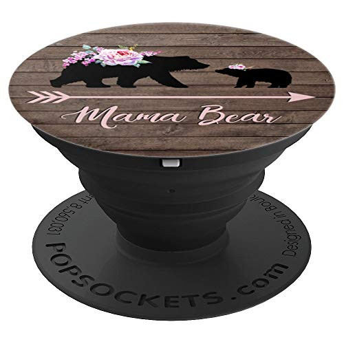 Mama Bear Gift Pink Roses Mama Bear with 1 Cub PopSockets Grip and Stand for Phones and Tablets Mama Bear Gift Pink Roses Mama Bear with 1 Cub PopSockets Grip and Stand for Phones and Tablets