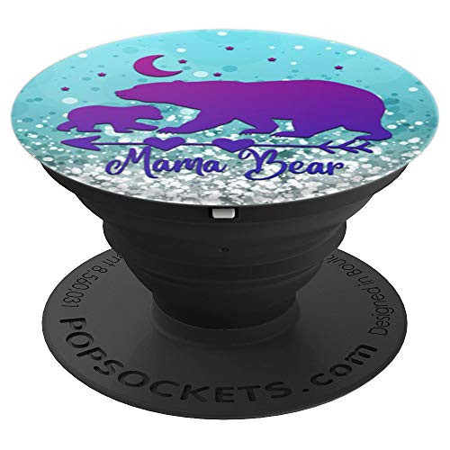 Purple Blue Mama Bear One Cub On Light Ice Blue PopSockets Grip and Stand for Phones and Tablets Purple Blue Mama Bear One Cub On Light Ice Blue PopSockets Grip and Stand for Phones and Tablets