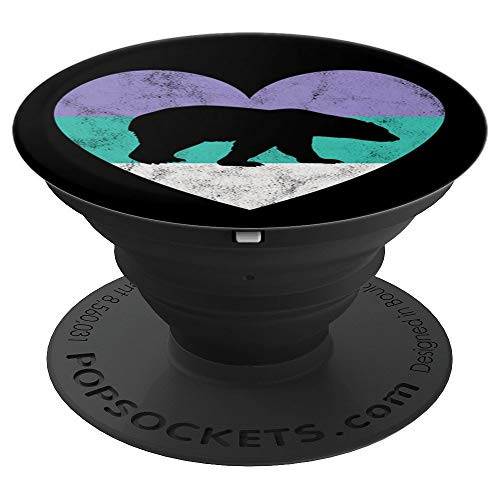 Polar Bear Heart PopSockets Grip and Stand for Phones and Tablets