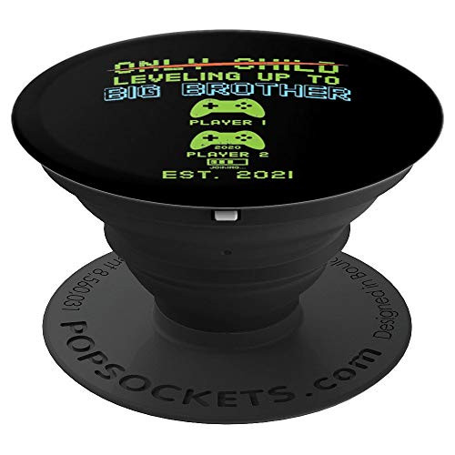 Leveling Up Big Brother Player 2 Gamer Baby Announce Gift PopSockets Grip and Stand for Phones and Tablets Leveling Up Big Brother Player 2 Gamer Baby Announce Gift PopSockets Grip and Stand for Phones and Tablets