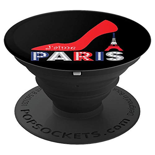 I love Paris France Eiffel Tower Drawing Art Gift Funny PopSockets Grip and Stand for Phones and Tablets