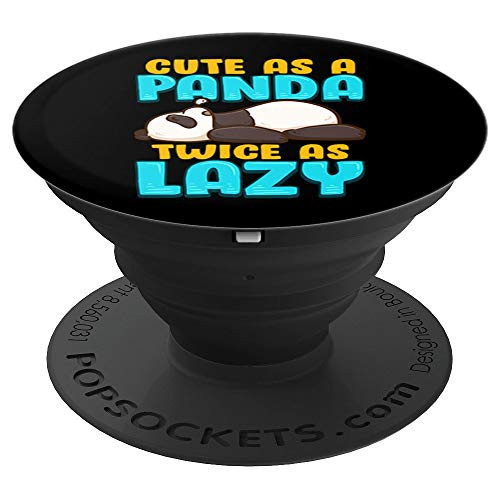 Cute As a Panda  Twice As Lazy Funny Sleeping Panda Bear PopSockets Grip and Stand for Phones and Tablets