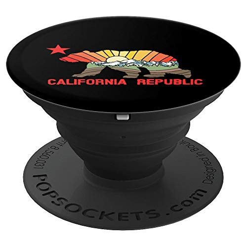 State Flag of California Bear Nature  Mountains Design PopSockets Grip and Stand for Phones and Tablets
