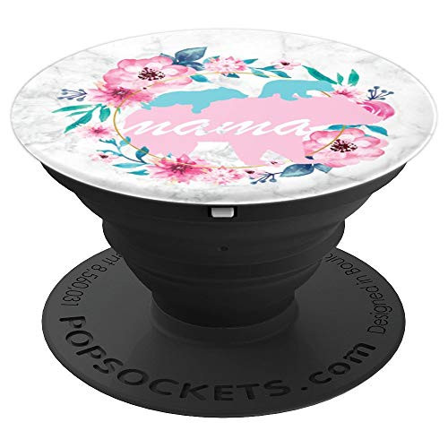 Mama Bear 2 Cubs Cell Accessory Women Marble Mom Gifts Her PopSockets Grip and Stand for Phones and Tablets