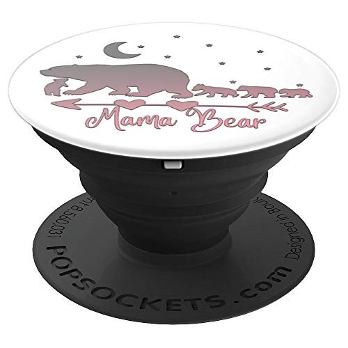 Pink and gray Mama Bear and Four Cubs On White PopSockets Grip and Stand for Phones and Tablets Pink and gray Mama Bear and Four Cubs On White PopSockets Grip and Stand for Phones and Tablets