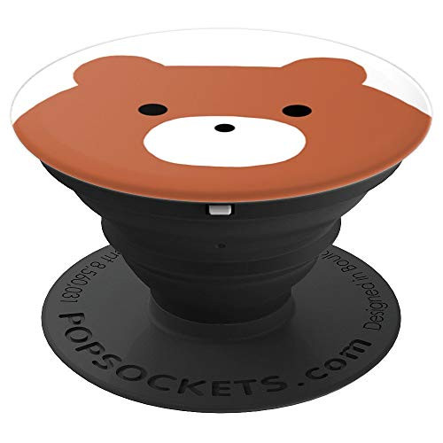 Simple Brown Bear Face Graphic PopSocket PopSockets Grip and Stand for Phones and Tablets