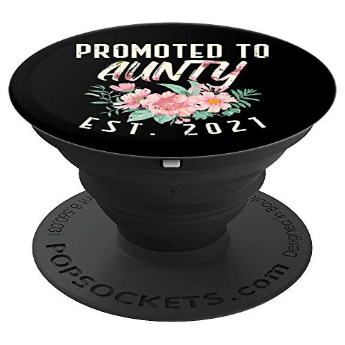 Flower Promoted Aunty 2021 Pregnancy Announcement Women Gift PopSockets Grip and Stand for Phones and Tablets