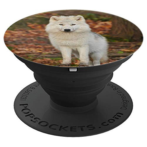White Wolf in the Wood wild wolves animal lovers gift PopSockets Grip and Stand for Phones and Tablets