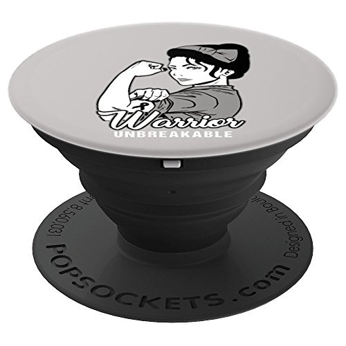 Brain Cancer Unbreakable WARRIOR Grey Ribbon PopSockets Grip and Stand for Phones and Tablets Brain Cancer Unbreakable WARRIOR Grey Ribbon PopSockets Grip and Stand for Phones and Tablets