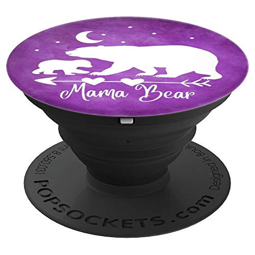 White Mama Bear and One Cub On Vintage Purple PopSockets Grip and Stand for Phones and Tablets White Mama Bear and One Cub On Vintage Purple PopSockets Grip and Stand for Phones and Tablets