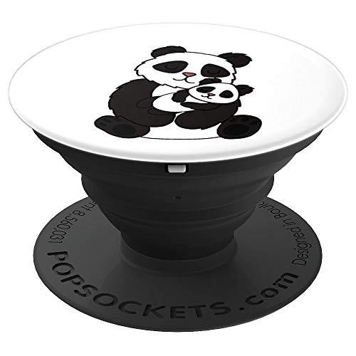 Cute Panda Bear Love Mom and Cub PopSockets Grip and Stand for Phones and Tablets