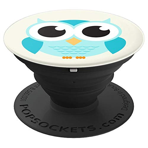 Cute Teal Turquoise Owl Design Gift PopSockets Grip and Stand for Phones and Tablets
