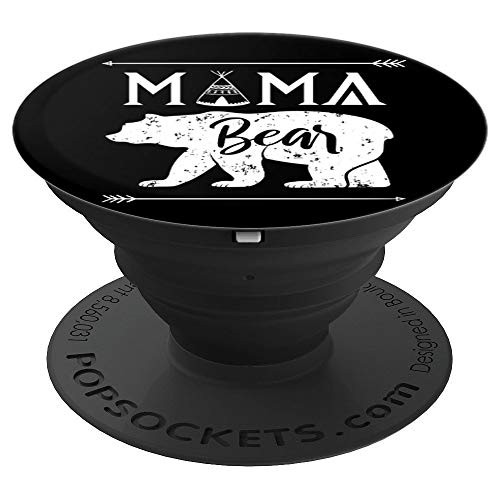 Mothers Day Mama Bear Teepee Indian PopSockets Grip and Stand for Phones and Tablets