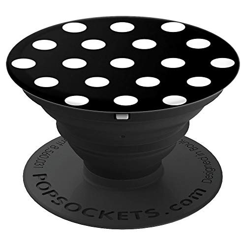 Polka Dot Pattern Black and White classic design PopSockets Grip and Stand for Phones and Tablets