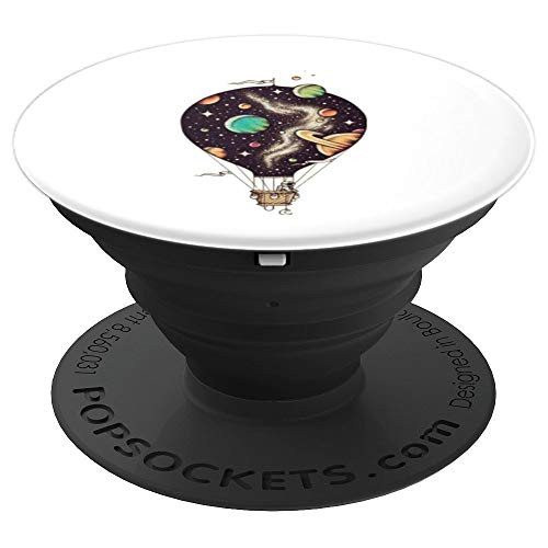 Planets Hot Air Balloon  White PopSockets Grip and Stand for Phones and Tablets