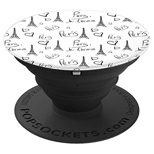 City Travel Paris Eiffel Tower Heart Pattern PopSockets Grip and Stand for Phones and Tablets