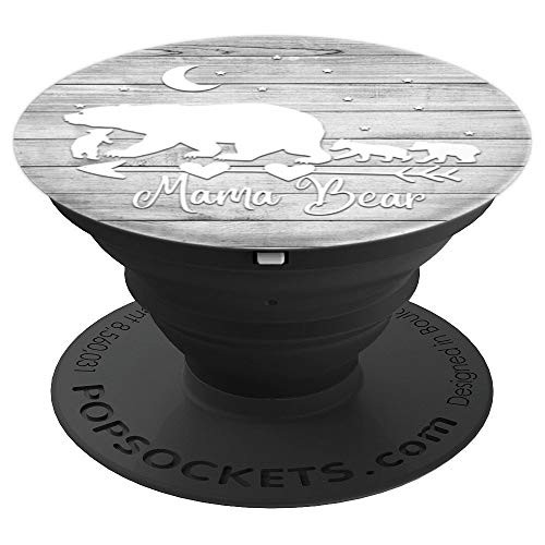 White Mama Bear and Three Cubs On Vintage Gray Look PopSockets Grip and Stand for Phones and Tablets White Mama Bear and Three Cubs On Vintage Gray Look PopSockets Grip and Stand for Phones and Tablets