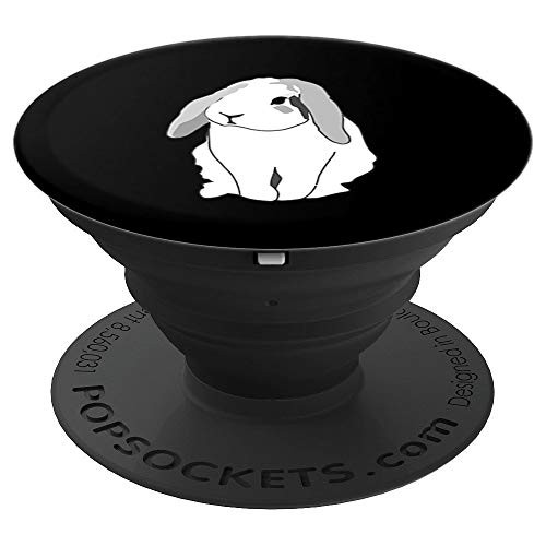 Cute Bunny Rabbit with Floppy Ears Black and White Design PopSockets Grip and Stand for Phones and Tablets