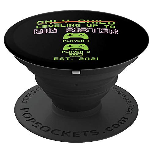 Leveling Up Big Sister Player 2 Gamer Baby Announcement Gift PopSockets Grip and Stand for Phones and Tablets Leveling Up Big Sister Player 2 Gamer Baby Announcement Gift PopSockets Grip and Stand for Phones and Tablets