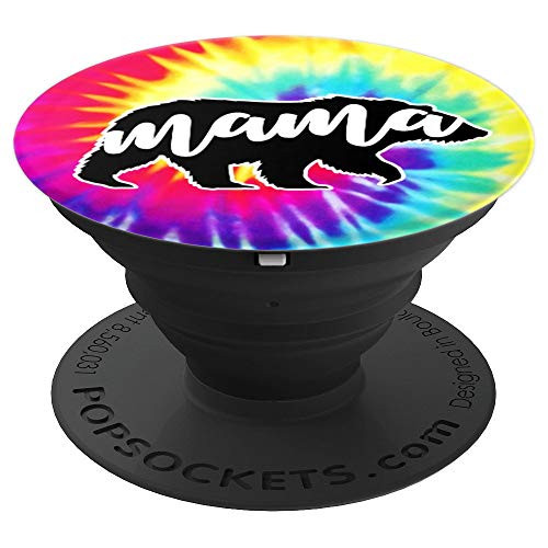 Gifts for Mom  Mama Bear Tie Dye Swirl Pattern PopSockets Grip and Stand for Phones and Tablets