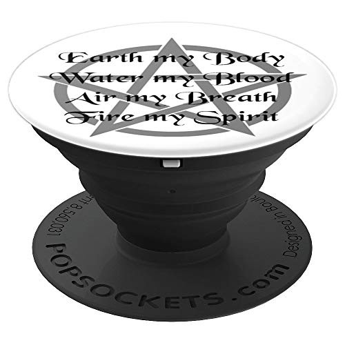 Earth Water Air Fire for Wiccans Pagans and Witches PopSockets Grip and Stand for Phones and Tablets