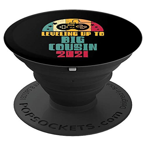Leveling Up To Big Cousin 2021 Gamer Baby Announcement Gift PopSockets Grip and Stand for Phones and Tablets Leveling Up To Big Cousin 2021 Gamer Baby Announcement Gift PopSockets Grip and Stand for Phones and Tablets