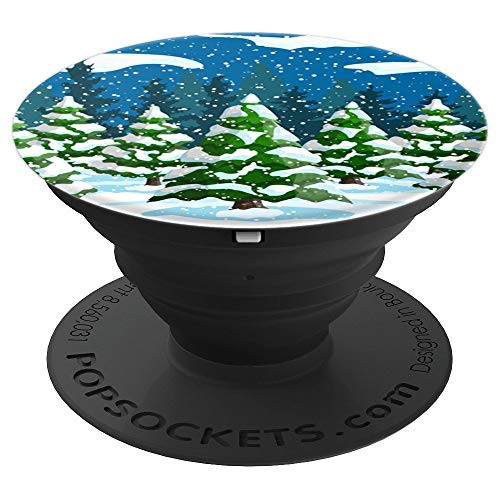 Pine Tree Pop Mount Socket Night Art Work Winter Holiday PopSockets Grip and Stand for Phones and Tablets