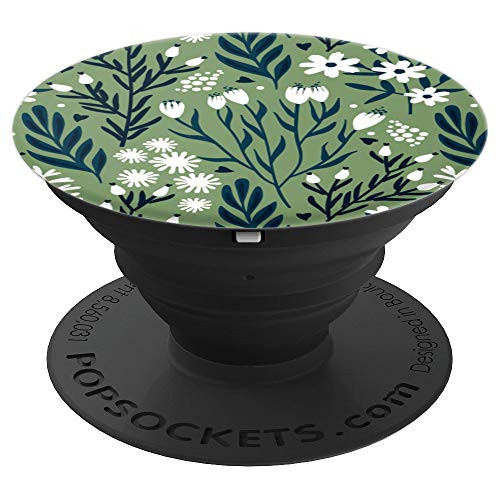 Jade Sage Green White Floral Watercolor Flowers Leaves PopSockets Grip and Stand for Phones and Tablets Jade Sage Green White Floral Watercolor Flowers Leaves PopSockets Grip and Stand for Phones and Tablets