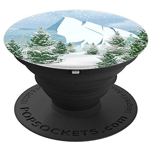 Mountain Pop Mount Socket Night Art Work Tree Woods Snow PopSockets Grip and Stand for Phones and Tablets