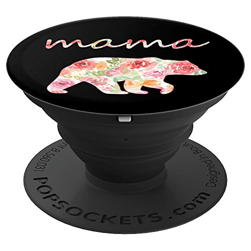 Mama Bear Floral Boho Rose Flowers Gift for Mom PopSockets Grip and Stand for Phones and Tablets