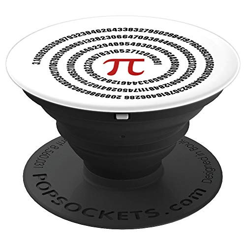 Pi 3141 For Math Nerd Geeks Black And Red Infinity Circle PopSockets Grip and Stand for Phones and Tablets