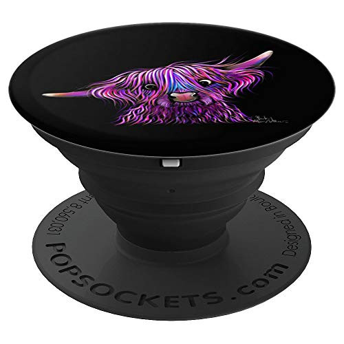 HuCKLeBeRRY  HiGHLaND CoW PRiNT ToP PopSockets Grip and Stand for Phones and Tablets