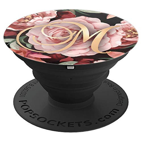 Letter M Grip On Floral Print Pink Rose Red Flowers PopSockets Grip and Stand for Phones and Tablets Letter M Grip On Floral Print Pink Rose Red Flowers PopSockets Grip and Stand for Phones and Tablets