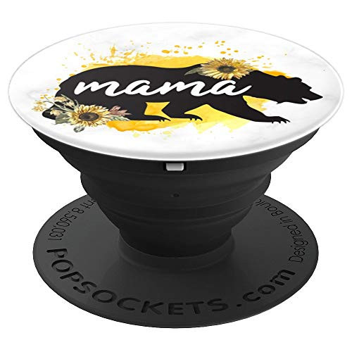 Mama Bear Sunflower Black White Floral flower design PopSockets Grip and Stand for Phones and Tablets Mama Bear Sunflower Black White Floral flower design PopSockets Grip and Stand for Phones and Tablets