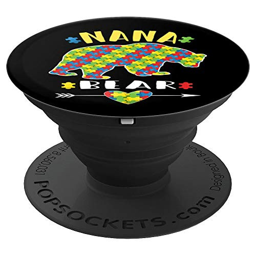 Autism Nana Bear Products Autism Grandma Puzzle Piece PopSockets Grip and Stand for Phones and Tablets