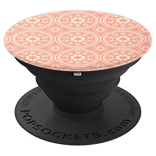 Peach Circle Geometric Pattern PACJ0093 PopSockets Grip and Stand for Phones and Tablets