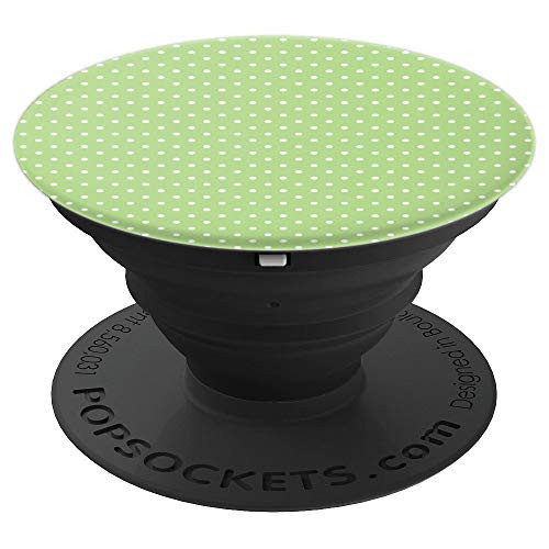 Lime Green Small White Polka Dots Design PopSocket PopSockets Grip and Stand for Phones and Tablets