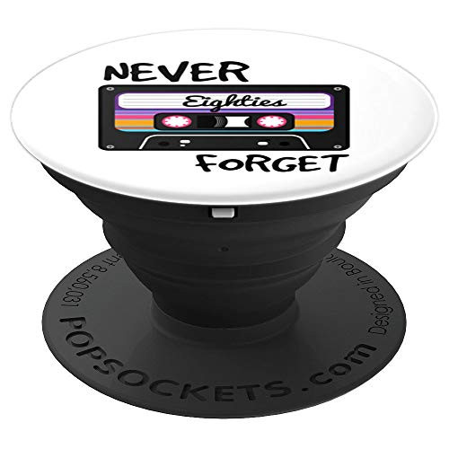 Never Forget Eighties Vintage Cassette Tape Stocking Stuffer PopSockets Grip and Stand for Phones and Tablets