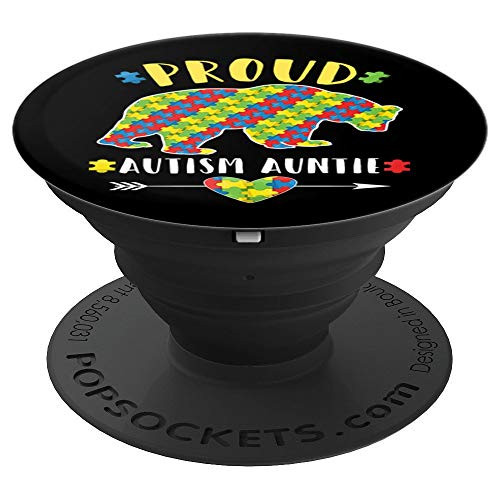 Proud Autism Auntie Products Aunt Autism Puzzle Piece PopSockets Grip and Stand for Phones and Tablets Proud Autism Auntie Products Aunt Autism Puzzle Piece PopSockets Grip and Stand for Phones and Tablets