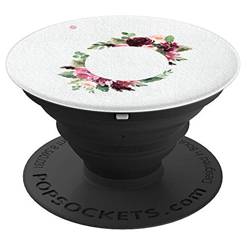 Rose Flower Circle Watercolor Painting Floral Lover Gift PopSockets Grip and Stand for Phones and Tablets