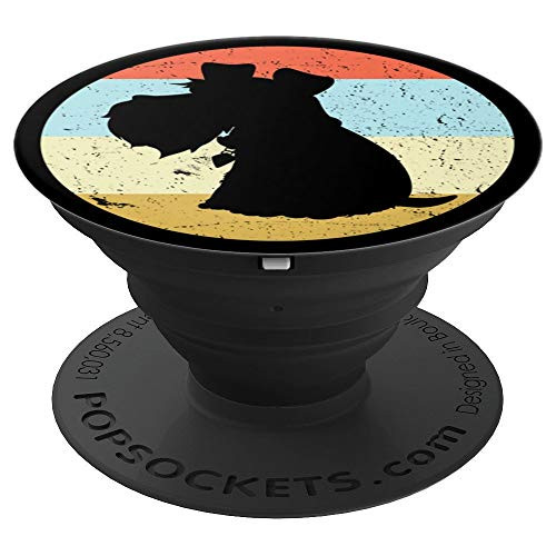 Miniature Schnauzer Retro Circle Vintage Schnauzer PopSockets Grip and Stand for Phones and Tablets