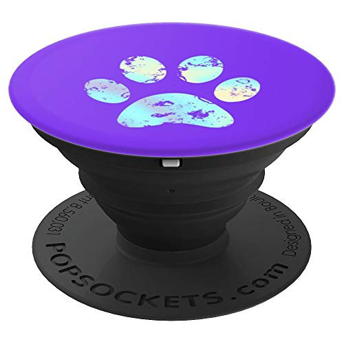 Rainbow Dog Paw Print Purple PopSockets Grip and Stand for Phones and Tablets Rainbow Dog Paw Print Purple PopSockets Grip and Stand for Phones and Tablets