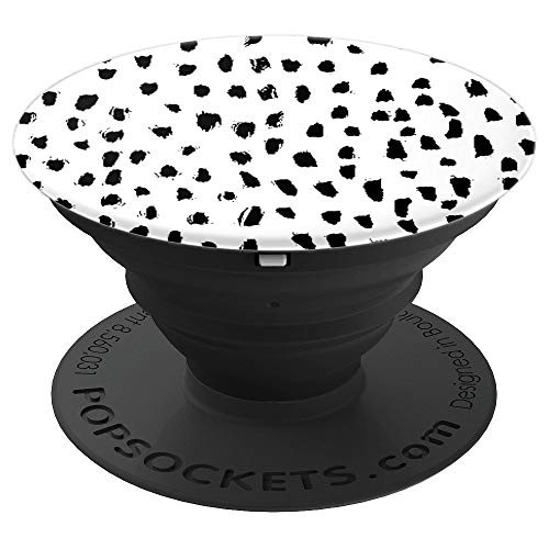 Minimal Black and White Dalmatian Print PopSockets Grip and Stand for Phones and Tablets