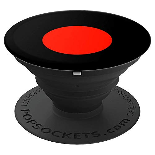 Red Circle And Black Background Design PopSockets Grip and Stand for Phones and Tablets